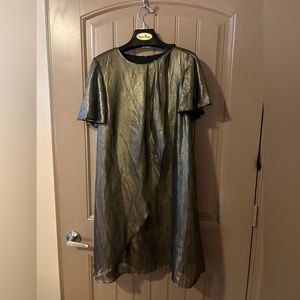 Halston dress! New with tags! Black and Gold iridescent color. Size L.